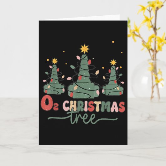 Resratory Therast Christmas Retro Oh Christmas Tre Kaart (Gele Bloem)
