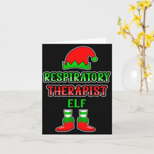 Resratory Therast Elf Resratory Therapy Christmas  Kaart (Gele Bloem)