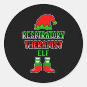 Resratory Therast Elf Resratory Therapy Christmas Ronde Sticker (Voorkant)