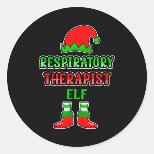 Resratory Therast Elf Resratory Therapy Christmas  Ronde Sticker (Voorkant)
