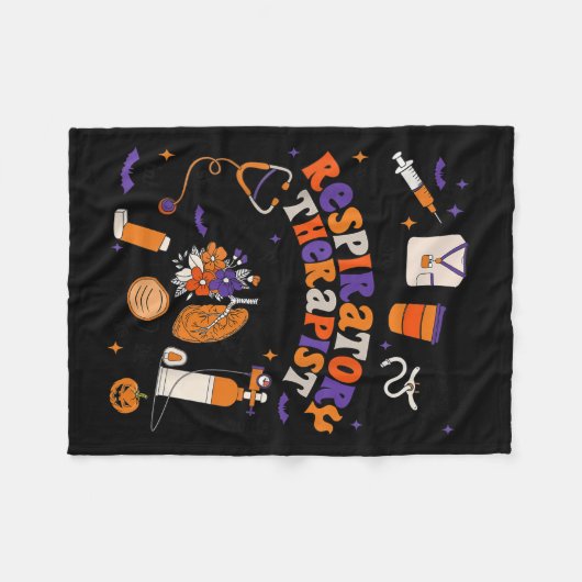 Resratory Therast Shirt Halloween Resratory Theras Fleece Deken (Voorkant (Horizontaal))