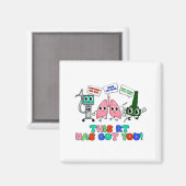 Resratory Therast Valentine’s Day Design Lung Squa Magneet (Voorkant / Achterkant)