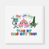 Resratory Therast Valentine’s Day Design Lung Squa Magneet (Voorkant)