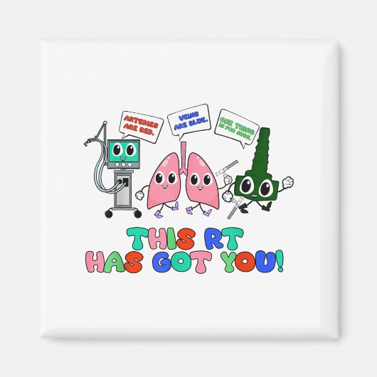 Resratory Therast Valentine’s Day Design Lung Squa Magneet (Voorkant)