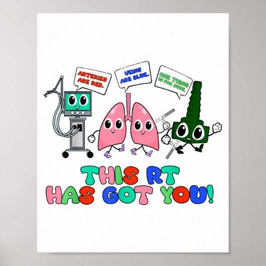 Resratory Therast Valentine’s Day Design Lung Squa Poster (Voorkant)