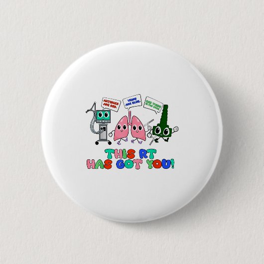 Resratory Therast Valentine’s Day Design Lung Squa Ronde Button 5,7 Cm (Voorkant)