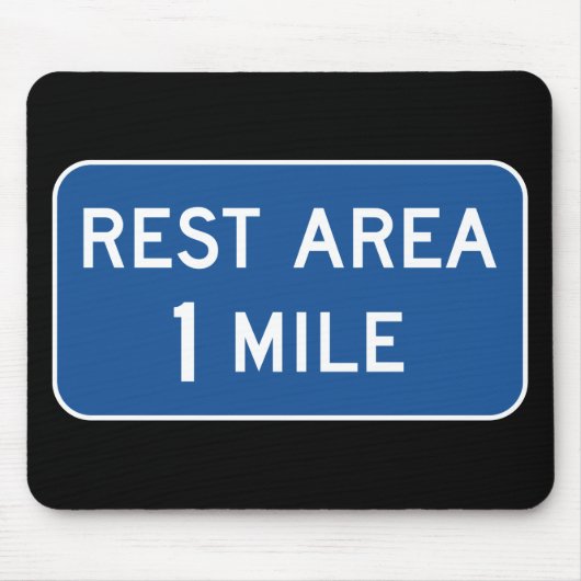 Rest Area Road Sign. Muismat (Voorkant)