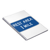 Rest Area Road Sign. Notitieboek (Rechterzijde)