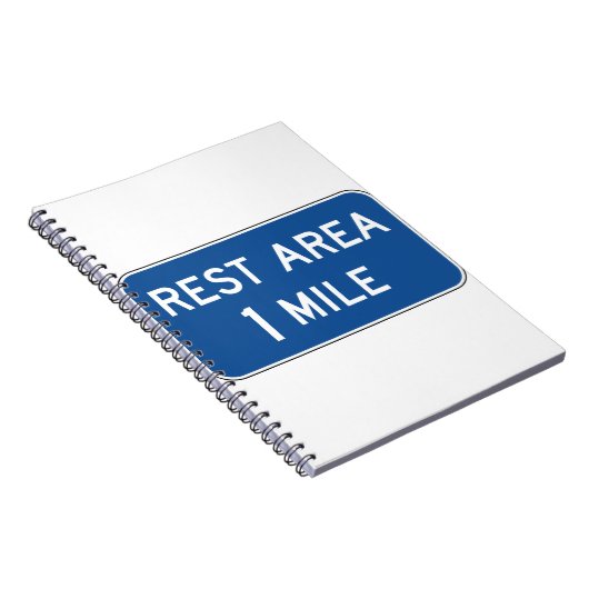 Rest Area Road Sign. Notitieboek (Rechterzijde)