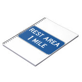 Rest Area Road Sign. Notitieboek (Linkerzijde)