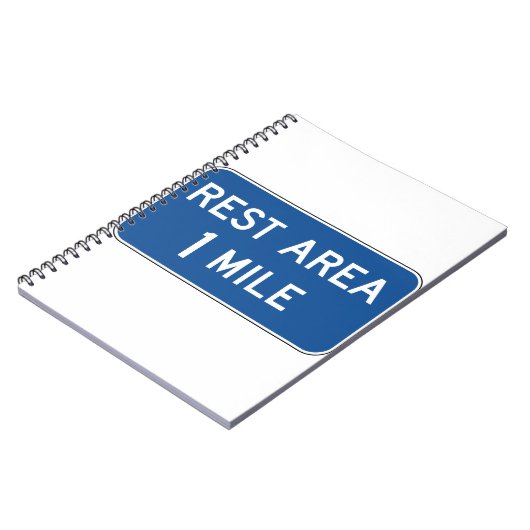 Rest Area Road Sign. Notitieboek (Linkerzijde)