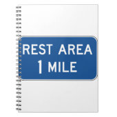 Rest Area Road Sign. Notitieboek (Voorkant)