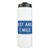 Rest Area Road Sign. Thermosbeker (Voorkant)