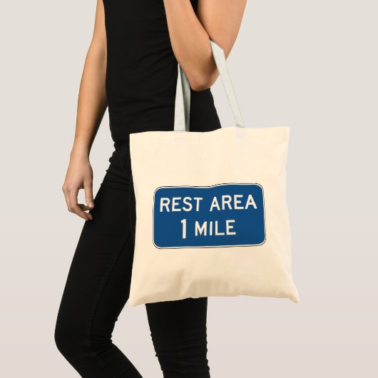 Rest Area Road Sign. Tote Bag (Voorkant (product))