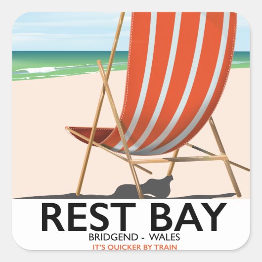 Rest Bay Bridge-einde Wales Vierkante Sticker (Voorkant)