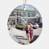 Rest Cove Motel in de jaren zestig Keramisch Ornament (Links)