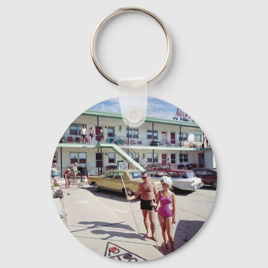 Rest Cove Motel in de jaren zestig Sleutelhanger (Voorkant)