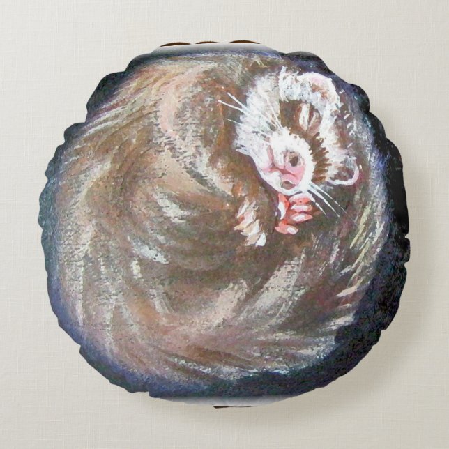 Rest ferret rond kussen (Voorkant)