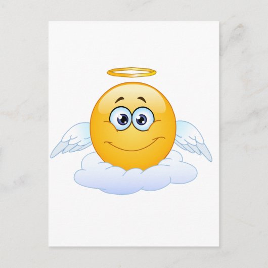 Rest in de Vrede RIP Heaven Angel Emoji Briefkaart (Voorkant)