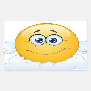 Rest in de Vrede RIP Heaven Angel Emoji Rechthoekige Sticker
