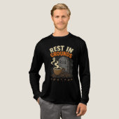 Rest In Grounds Spooky Coffee Lover Halloween Tri-Blend Shirt (Voorkant)