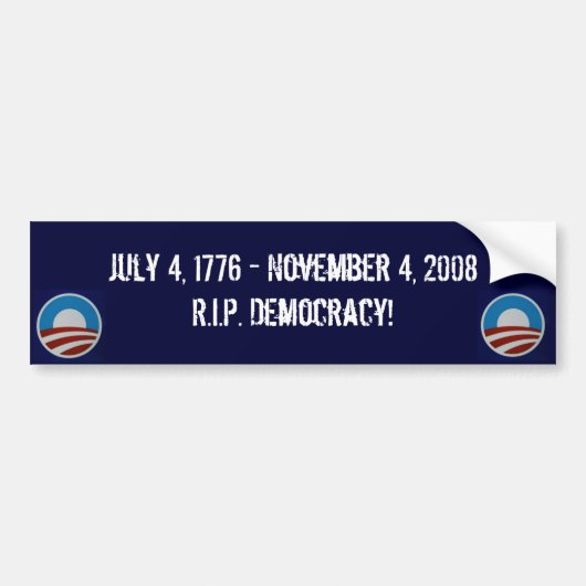 Rest in Peace Democracy Bumpersticker (Voorkant)