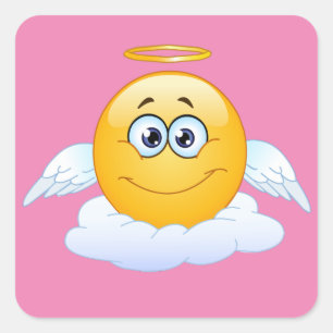 Rest in Peace Heaven past Emoji Angel aan Vierkante Sticker