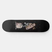 Rest in Peace Skeleton Schaats to Death Headstone Persoonlijk Skateboard (Horizontaal)
