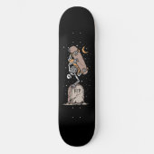 Rest in Peace Skeleton Schaats to Death Headstone Persoonlijk Skateboard (Voorkant)