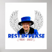 Rest in vrede Koningin Elisabeth II Rip Poster (Voorkant)