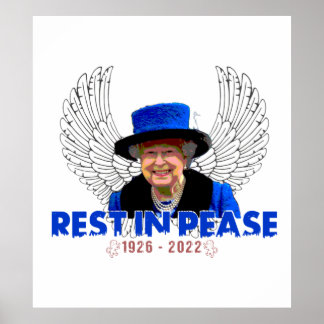 Rest in vrede Koningin Elisabeth II Rip Poster