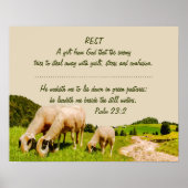 Rest Inspirerend Psalm 23:2 Citaat Poster (Voorkant)