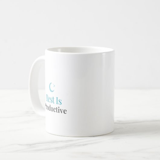 Rest Is Productive – Minimal Motivation Mug Koffiemok (Voorkant links)