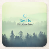 Rest Is Productive – Minimal Motivational Drink Co Kartonnen Onderzetters (Voorkant)