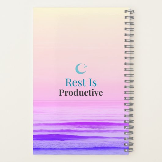 Rest Is Productive – Minimal Motivational Notebook Notitieboek (Achterkant)