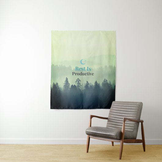 Rest Is Productive – Minimal Motivational Wall Tap Wandkleed (In situ)