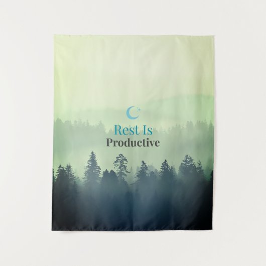 Rest Is Productive – Minimal Motivational Wall Tap Wandkleed (Voorkant)