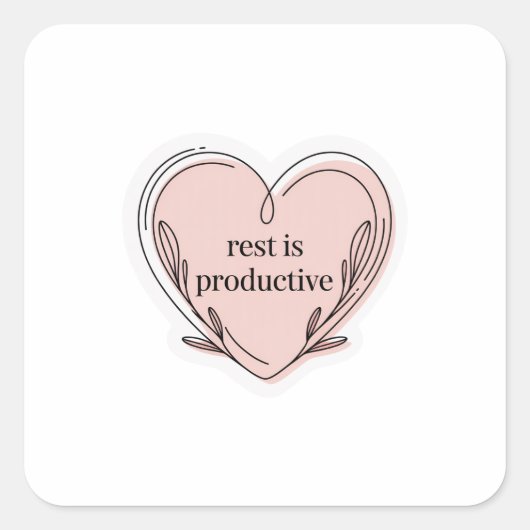 Rest Is Productive Sticker | Self-Love Affirmation (Voorkant)