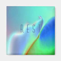 "Rest" kleurrijke printmagneet