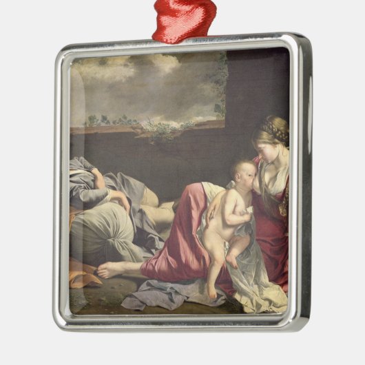 Rest op de vlucht naar Egypte, 1628 Metalen Ornament (Links)