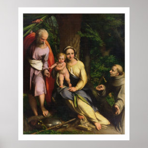 Rest op de vlucht naar Egypte, c.1515 (olie op de  Poster