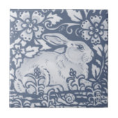 Rest Rabbit Blue White Botanical Dedham Delft Tegeltje (Voorkant)