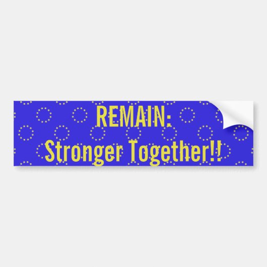 "REST: Sterker samen!" Brexit Bumpersticker (Voorkant)