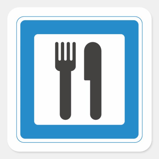 Rest Stop Sign Knife en Fork Stickers (Voorkant)