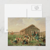 Rest tijdens het hagen, 1861 briefkaart (Voorkant / Achterkant)
