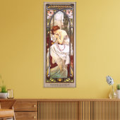 Rest van de nacht door Alphonse Mucha Canvas Afdruk (Insitu (Woonkamer))