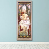 Rest van de nacht door Alphonse Mucha Canvas Afdruk (Insitu (Houten vloer))
