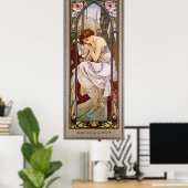 Rest van de nacht door Alphonse Mucha Poster (Thuiskantoor)