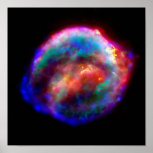 Restant van Kepler's supernova NASA Hubble-ruimtes Poster