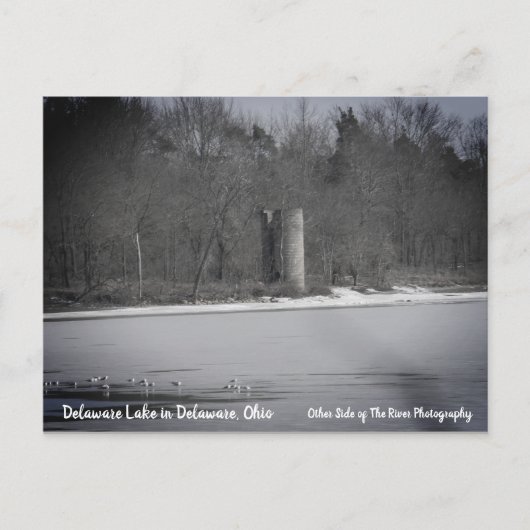 Restanten van een oude Silo op het Delaware Lake Briefkaart (Voorkant)